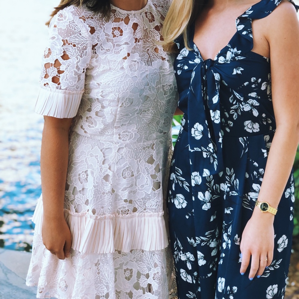 Copper St. Floral Blush Pink Lace Ruffle Dress